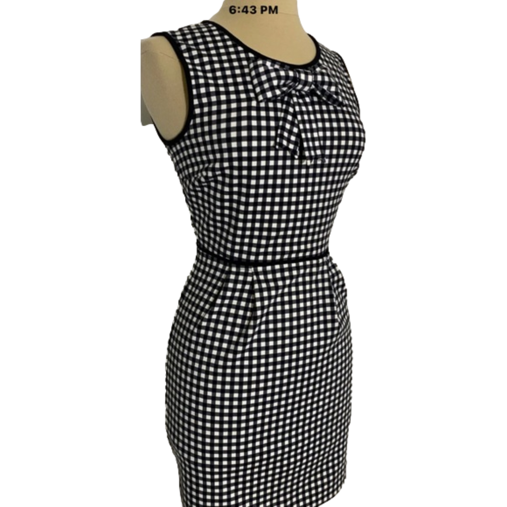Juicy Couture Black & White Gingham  Ponte  dress Sz 2